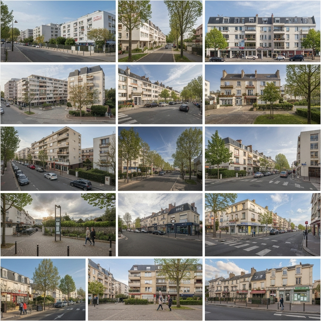 Vue de Paris 17 avec une bannière indiquant 'Estimation Gratuite'